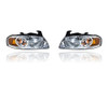 Headlight Assembly - Compatible/Replacement for '04-06 Nissan Sentra Base/S/1.8L - Chrome Interior - Pair, Left Driver + Right Passenger Set - 260106Z525, 260606Z525 - CAPA