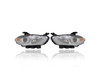 Headlight - Compatible/Replacement for '13-15 Dodge Dart - Halogen With Chrome Trim, Without Logo - Pair, Left Driver + Right Passenger Set - 68081388AL, 68081389AL