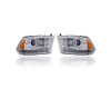 Headlight - Compatible/Replacement for '13-15 RAM Pickup 1500/2500/3500 Sport/Laramie - Halogen Projector, Chrome Interior - Pair, Left Driver + Right Passenger Set - 68093216AD, 68093217AD