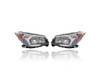 Headlight Assembly - Compatible/Replacement for '14-16 Subaru Forester 2.0XT/Premium-Only - Halogen, Gray Interior Bezel - Pair, Left Driver + Right Passenger Set - 84001SG101, 84001SG111