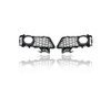 Fog Light Cover - Compatible/Replacement for '13-15 BMW 3-Series Hybrid Sedan M-Sport - Grille With Fog Lamp Hole, Black - Pair, Left Driver + Right Passenger Set - 51118054156, 51118054155