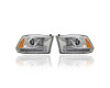 Headlight - Compatible/Replacement for '16-22 RAM Pickup 1500/Classic, 16-18 2500/3500 - Halogen, Projector Chrome Interior - Pair, Left Driver + Right Passenger Set - 68324940AD, 68324941AD