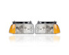 Headlight - Compatible/Replacement for '94-97 Chevrolet S10/GMC Sonoma, 95-97 Jimmy - Halogen, Composite With Integrated Corner Lamp - Pair, Left Driver + Right Passenger Set - 16525158, 16525157
