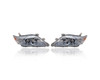Headlight - Compatible/Replacement for '10-11 Toyota Camry Hybrid Base (Japan Built) - Halogen Blue Tint Interior Bezel - Pair, Left Driver + Right Passenger Set - 8113033710, 8117033710 - NSF