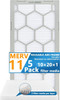 Air Filter - Furnace/HVAC/Air Condition, 20 x 10 x 1, MERV Rating 11 - 5-Pack with Reusable ABS Plastic Frame - Pleated, PET/PP