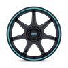 RC208 BPU - 18in, Flow Formed Aluminum, Gloss Black W/ Teal Stripe, 18X9.5, 5X4.5, 38mm, 194933385911, 194933385911
