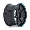 RC208 BPU - 19in, Flow Formed Aluminum, Gloss Black W/ Teal Stripe, 19X9.5, 5X112, 30mm, 194933385782, 194933385782