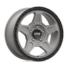 Alpine - 16in, Cast Aluminum, Satin Gray W/ Black Lip, 16X7, 5X4.5, 15mm, 885463816616, 885463816616