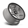 Alpine - 16in, Cast Aluminum, Satin Gray W/ Black Lip, 16X7, 5X4.5, 15mm, 885463816616, 885463816616