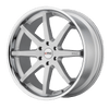 Reverb - 22in, Cast Aluminum, Brushed Silver W/ Chrome Lip, 22X9.5, 5X120, 30mm, 885463731728, 885463731728
