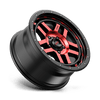 Recon - 17in, Cast Aluminum, Gloss Black Mach W/ Red Tint, 17X9, 5X5.0, -12mm, 194933005963, 194933005963