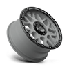 Grenade Off-Road - 18in, Cast Aluminum, Matte Gray W/ Matte Black Lip, 18X8.5, 6X5.5, 35mm, 194933055258, 194933055258
