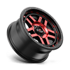 Recon - 17in, Cast Aluminum, Gloss Black Mach W/ Red Tint, 17X8.5, 5X5.0, 18mm, 194933018628, 194933018628