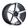 Modena - 22in, Cast Aluminum, Gloss Black W/ Machined Face, 22X9, 5X115, 15mm, 194933400393, SAE J2530 JWL VIA, 194933400393