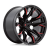 Flame - 22in, Cast Aluminum, Gloss Black Mill W/ Candy Red, 22X12, 5X5.0, -44mm, 194933188901,, 194933188901