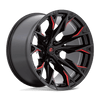 Flame - 22in, Cast Aluminum, Gloss Black Mill W/ Candy Red, 22X12, 5X5.0, -44mm, 194933188901,, 194933188901