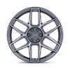 Rise - 20in, Cast Aluminum, Anthracite W/ Machined Face, 20X10.5, 5X120, 38mm, 194933386338, SAE J2530 JWL VIA, 194933386338
