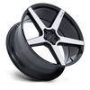 Modena - 20in, Cast Aluminum, Gloss Black W/ Machined Face, 20X9, 5X4.5, 35mm, 194933400478, SAE J2530 JWL VIA, 194933400478