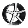 Milan - 20in, Cast Aluminum, Gloss Black Brushed, 20X8.5, 5X4.5, 35mm, 885463878614,, 885463878614
