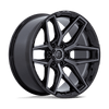 Flux - 17in, Cast Aluminum, Gloss Black Brush Fc Gray Dddt, 17X9, 6X5.5, 1mm, 194933331987, SAEJ2530, 194933331987