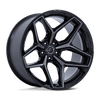 Flux - 17in, Cast Aluminum, Gloss Black Brush Fc Gray Dddt, 17X9, 5X5.0, -12mm, 194933332014, SAEJ2530, 194933332014