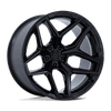 Flux - 20in, Cast Aluminum, Gloss Black, 20X10, 5X5.0, -18mm, 194933331826, SAEJ2530, 194933331826