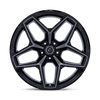 Flux - 20in, Cast Aluminum, Gloss Black Brush Fc Gray Dddt, 20X10, 5X5.0, -18mm, 194933331963, SAEJ2530, 194933331963