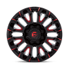 Quake - 20in, Cast Aluminum, Gloss Black Milled Red Tint, 20X9, 8X6.5, 1mm, 194933296620,, 194933296620