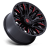 Flame - 20in, Cast Aluminum, Gloss Black Mill W/ Candy Red, 20X9, 8X180, 1mm, 194933319725,, 194933319725