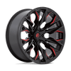 Flame - 22in, Cast Aluminum, Gloss Black Mill W/ Candy Red, 22X10, 6X135, -18mm, 194933188918,, 194933188918