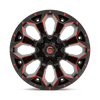 Assault - 18in, Cast Aluminum, Matte Black Red Milled, 18X9, 5X4.5/5.0, -12mm, 194933161355,, 194933161355