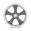 Classic Torq Thrust II - 16in, Cast Aluminum, Mag Gray W/ Machined Lip, 16X7, 5X4.75, 0mm, 885463078885, SAEJ2530, 885463078885