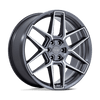 Rise - 22in, Cast Aluminum, Anthracite W/ Machined Face, 22X10.5, 5X112, 38mm, 194933386277, SAE J2530 JWL VIA, 194933386277