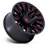Flame - 20in, Cast Aluminum, Gloss Black Mill W/ Candy Red, 20X9, 8X180, 20mm, 194933319718,, 194933319718