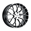 P2B - 16in, Cast Aluminum, Gloss Black W/ Mach Cut Face, 16X7, 4X100, 40mm, 195338030314, 195338030314