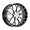 P2B - 16in, Cast Aluminum, Gloss Black W/ Mach Cut Face, 16X7, 5X4.5, 40mm, 195338030376, 195338030376