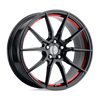 PR193 - 20in, Cast Aluminum, Gloss Black Red Machined, 20X10, 5X4.5, 40mm, 757558760138, 757558760138