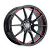 PR193 - 20in, Cast Aluminum, Gloss Black Red Machined, 20X9, 5X4.5, 30mm, 757558760145, 757558760145