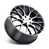 P2B - 16in, Cast Aluminum, Gloss Black W/ Mach Cut Face, 16X7, 5X100, 40mm, 195338030352, 195338030352