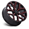 PR177 - 20in, Cast Aluminum, Gloss Black Red Milled, 20X9, 6X5.5, 24mm, 194933327119, SAE J2530 JWL VIA, 194933327119