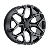 PR176 - 22in, Cast Aluminum, Gloss Black Milled, 22X9, 6X5.5, 24mm, 757558665792, SAE J2530 JWL VIA, 757558665792