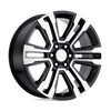 PR182 - 20in, Cast Aluminum, Gloss Black Machined, 20X9, 6X5.5, 24mm, 757558665570, 757558665570