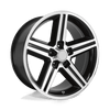 PR148 - 18in, Cast Aluminum, Gloss Black Machined, 18X8, 5X4.75, 0mm, 757558649891, 757558649891