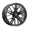 PR194 - 20in, Cast Aluminum, Gloss Black Red Machined, 20X10, 5X120, 35mm, 757558760329, 757558760329
