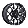 Mason - 17in, Cast Aluminum, Gloss Black W/ Machined Face, 17X8.5, 6X5.5, 0mm, 194933383924, SAE J2530 JWL VIA, 194933383924