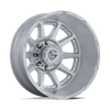 Circuit Dually - 24in, Cast Aluminum, Gloss Silver W/ Machined Face, 24X8.25, 8X200, -202mm, 194933445646, SAE J2530 JWL VIA, 194933445646