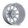 Circuit Dually - 24in, Cast Aluminum, Gloss Silver W/ Machined Face, 24X8.25, 8X200, -202mm, 194933445646, SAE J2530 JWL VIA, 194933445646