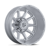 Circuit Dually - 22in, Cast Aluminum, Gloss Silver W/ Machined Face, 22X8.25, 10X225, -202mm, 194933445660, SAE J2530 JWL VIA, 194933445660