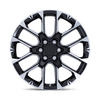PR224 - 22in, Cast Aluminum, Gloss Black W/ Machined Face, 22X9, 6X5.5, 28mm, 194933332557, 194933332557