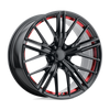PR194 - 20in, Cast Aluminum, Gloss Black Red Machined, 20X10, 5X120, 23mm, 757558760312, 757558760312